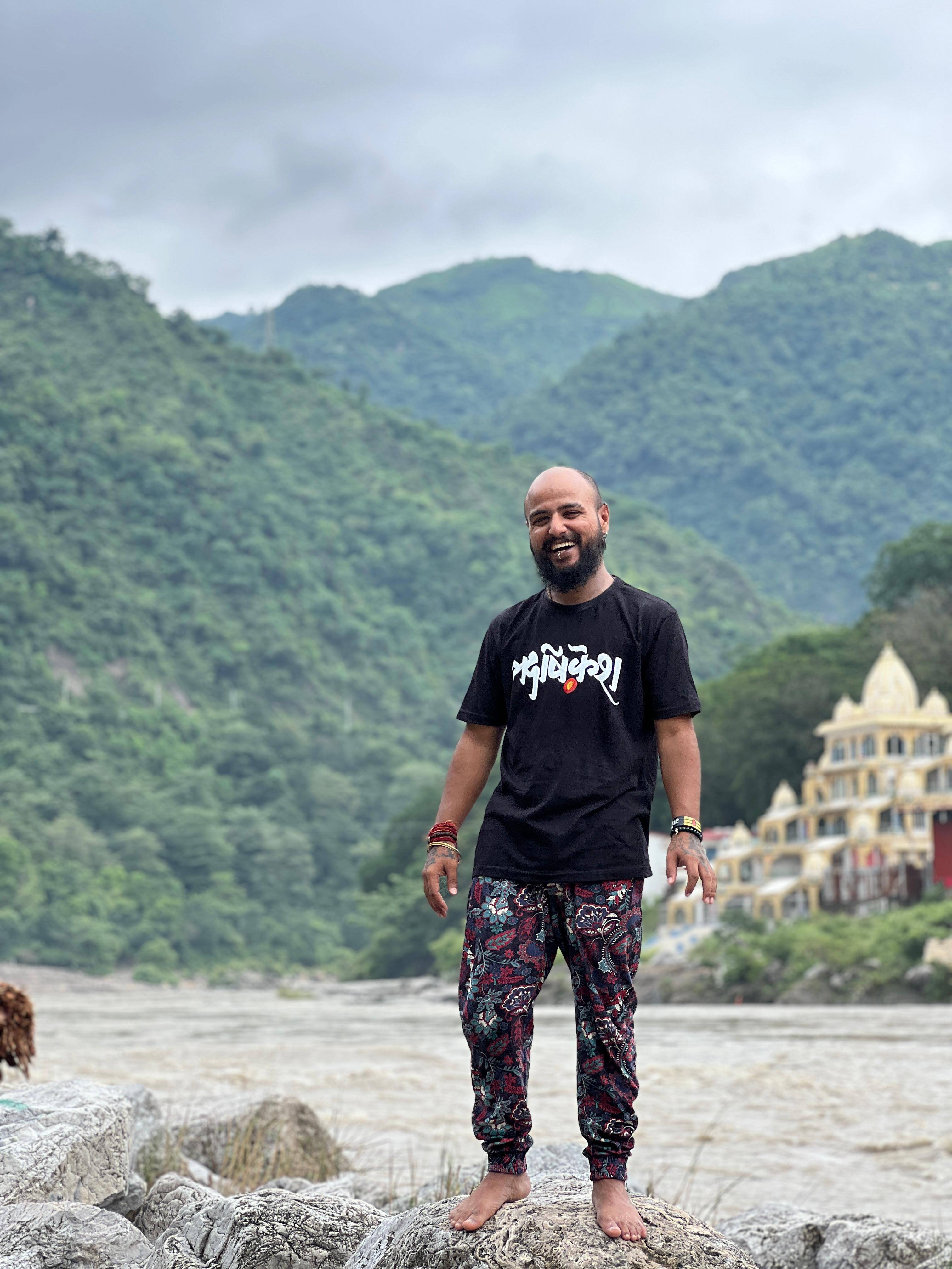 Divyesh by the Ganges in Rishikesh